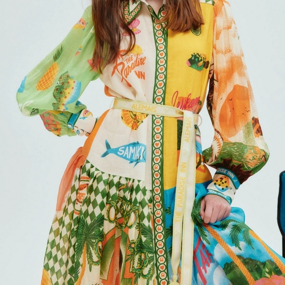 ALEMAIS Paradiso Graphic-Print Shirt Dress - Picture 6 of 7